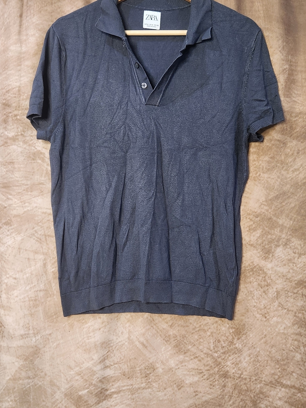 Zara Blue Knit Polo Shirt – Men’s Size M (EUR M)